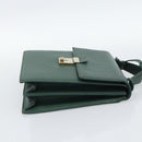 GUCCI Hand Bag Leather Green Gold Auth 184457-4