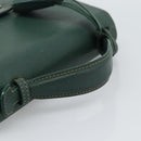 GUCCI Hand Bag Leather Green Gold Auth 184457-7