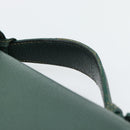 GUCCI Hand Bag Leather Green Gold Auth 184457-14