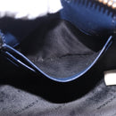 BURBERRY Shoulder Bag Leather Navy Gold Auth 184458A-21