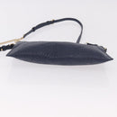 BURBERRY Shoulder Bag Leather Navy Gold Auth 184458A-5