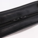 GUCCI Shoulder Bag Leather Navy Gold Auth 184459-15