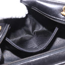 GUCCI Shoulder Bag Leather Navy Gold Auth 184459-21