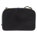 GUCCI Shoulder Bag Leather Navy Gold Auth 184459-3