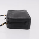 GUCCI Shoulder Bag Leather Navy Gold Auth 184459-5