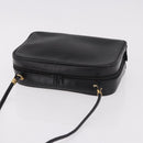 GUCCI Shoulder Bag Leather Navy Gold Auth 184459-6