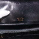 GUCCI Hand Bag Leather Black Gold Auth 184460-16