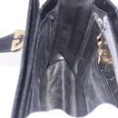 GUCCI Hand Bag Leather Black Gold Auth 184460-19