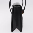 GUCCI Hand Bag Leather Black Gold Auth 184460-5