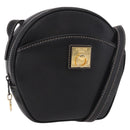 CELINE Shoulder Bag Leather Black Gold Auth 184462A-1