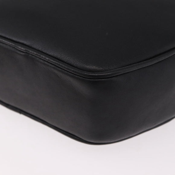 CELINE Shoulder Bag Leather Black Gold Auth 184462A