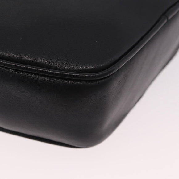 CELINE Shoulder Bag Leather Black Gold Auth 184462A