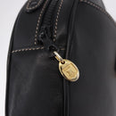CELINE Shoulder Bag Leather Black Gold Auth 184462A-9