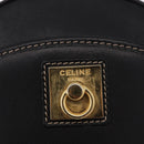 CELINE Shoulder Bag Leather Black Gold Auth 184462A-18