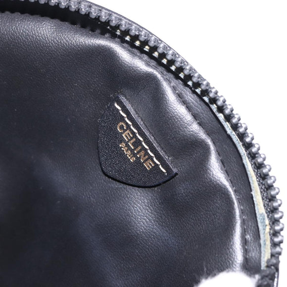 CELINE Shoulder Bag Leather Black Gold Auth 184462A