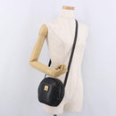 CELINE Shoulder Bag Leather Black Gold Auth 184462A-23