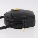 CELINE Shoulder Bag Leather Black Gold Auth 184462A-4