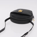 CELINE Shoulder Bag Leather Black Gold Auth 184462A-6