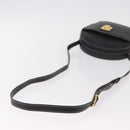 CELINE Shoulder Bag Leather Black Gold Auth 184462A-7