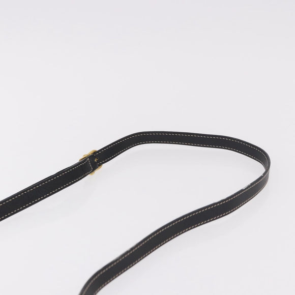 CELINE Shoulder Bag Leather Black Gold Auth 184462A