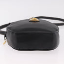 CELINE Shoulder Bag Leather Black Gold Auth 184462A-5