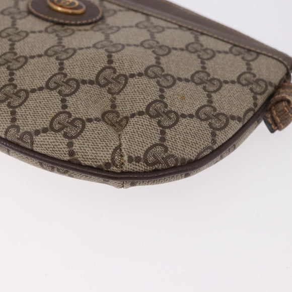 GUCCI GG Supreme Shoulder Bag PVC Beige Gold 904 02 020 Auth 184463