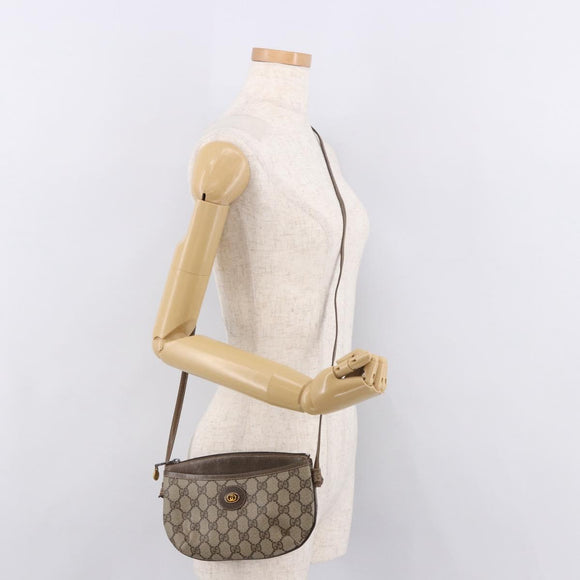 GUCCI GG Supreme Shoulder Bag PVC Beige Gold 904 02 020 Auth 184463