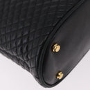 BALLY Chain Shoulder Bag Leather Black Gold Auth 184465-10