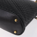 BALLY Chain Shoulder Bag Leather Black Gold Auth 184465-11