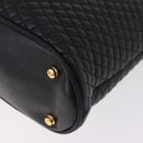 BALLY Chain Shoulder Bag Leather Black Gold Auth 184465-13