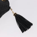 BALLY Chain Shoulder Bag Leather Black Gold Auth 184465-14