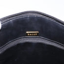 BALLY Chain Shoulder Bag Leather Black Gold Auth 184465-16