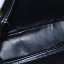 BALLY Chain Shoulder Bag Leather Black Gold Auth 184465-17