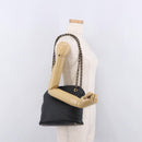 BALLY Chain Shoulder Bag Leather Black Gold Auth 184465-23