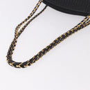 BALLY Chain Shoulder Bag Leather Black Gold Auth 184465-7