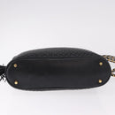 BALLY Chain Shoulder Bag Leather Black Gold Auth 184465-9