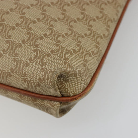 CELINE Macadam Canvas Clutch Bag PVC Beige Gold Auth 184467