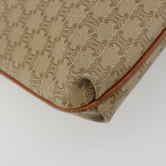 CELINE Macadam Canvas Clutch Bag PVC Beige Gold Auth 184467