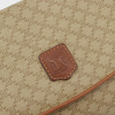 CELINE Macadam Canvas Clutch Bag PVC Beige Gold Auth 184467-12