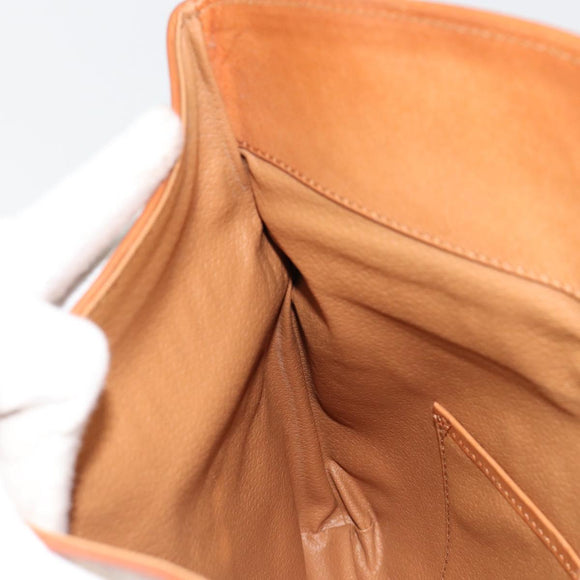 CELINE Macadam Canvas Clutch Bag PVC Beige Gold Auth 184467