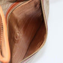 CELINE Macadam Canvas Clutch Bag PVC Beige Gold Auth 184467-19