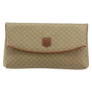 CELINE Macadam Canvas Clutch Bag PVC Beige Gold Auth 184467-2
