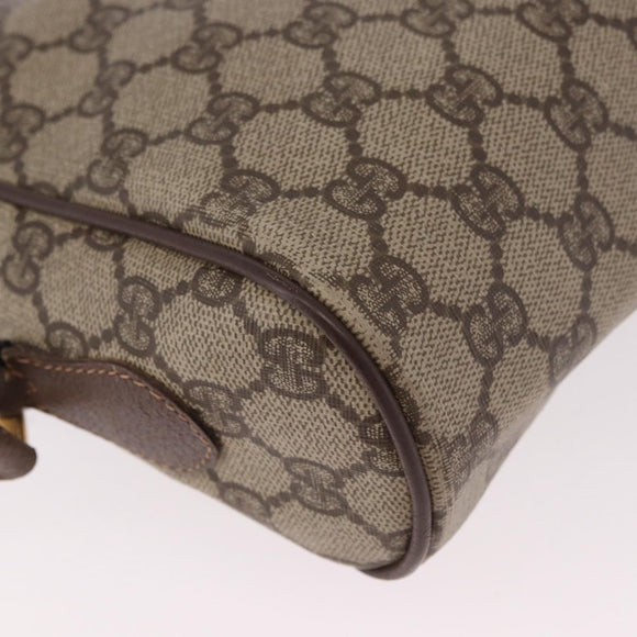 GUCCI GG Supreme Web Sherry Line Schoudertas PVC Beige Rood Auth 184470