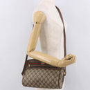 GUCCI GG Supreme Web Sherry Line Schoudertas PVC Beige Rood Auth 184470-24