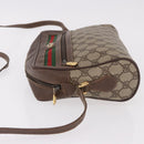 GUCCI GG Supreme Web Sherry Line Schoudertas PVC Beige Rood Auth 184470-5