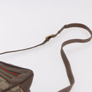 GUCCI GG Supreme Web Sherry Line Schoudertas PVC Beige Rood Auth 184470-8