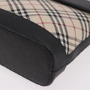 BURBERRY Nova Check Shoulder Bag Canvas Beige Silver Auth 184471A-16