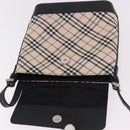 BURBERRY Nova Check Shoulder Bag Canvas Beige Silver Auth 184471A-8