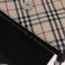 BURBERRY Nova Check Shoulder Bag Canvas Beige Silver Auth 184471A-9