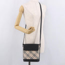 BURBERRY Nova Check Shoulder Bag Canvas Beige Silver Auth 184471A-23